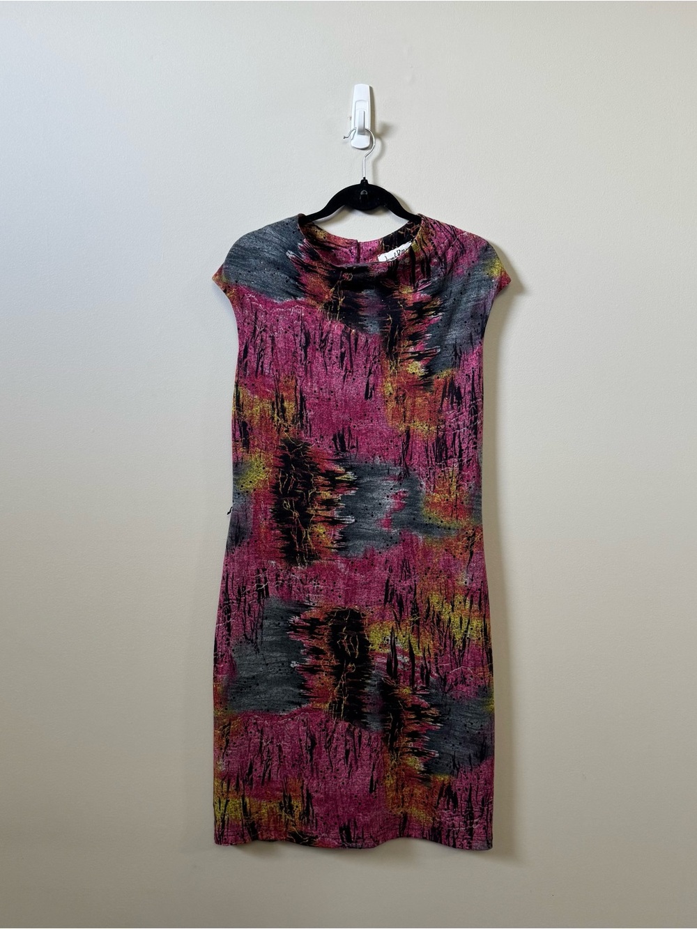 Joseph Ribkoff abstract unique stretchy short sleeve dress